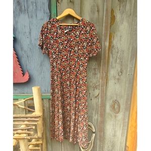 Vintage Floral Cottagecore Maxi Dress